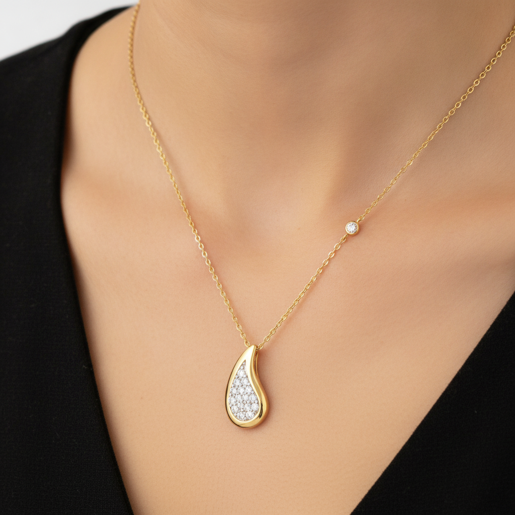 NFD71788. 14K Solid Gold Diamond Necklace