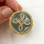 Load image into Gallery viewer, DP569A. Diamond Sterling Silver Round Enamel Pendant
