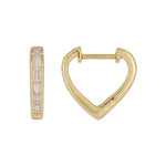 Load image into Gallery viewer, EHH57614. 14k Solid Gold Diamond Heart Hoop Earrings
