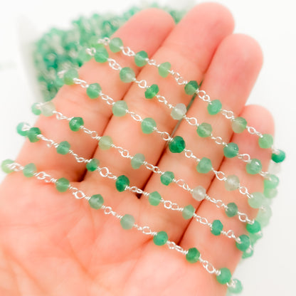 Buy Green Onyx Sterling Silver Wire Chain