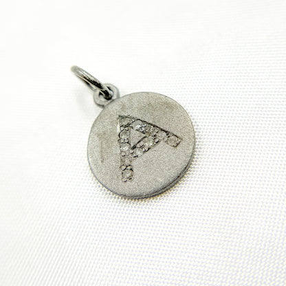 DC060. Diamond Sterling Silver Letter "A" Round Charm