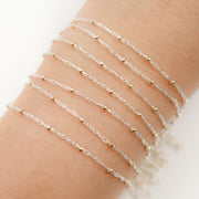 Sterling Silver Rope Chain with 14k Gold Filled Beads