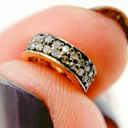 DC807. Diamond & Sterling Silver Spacer Bead