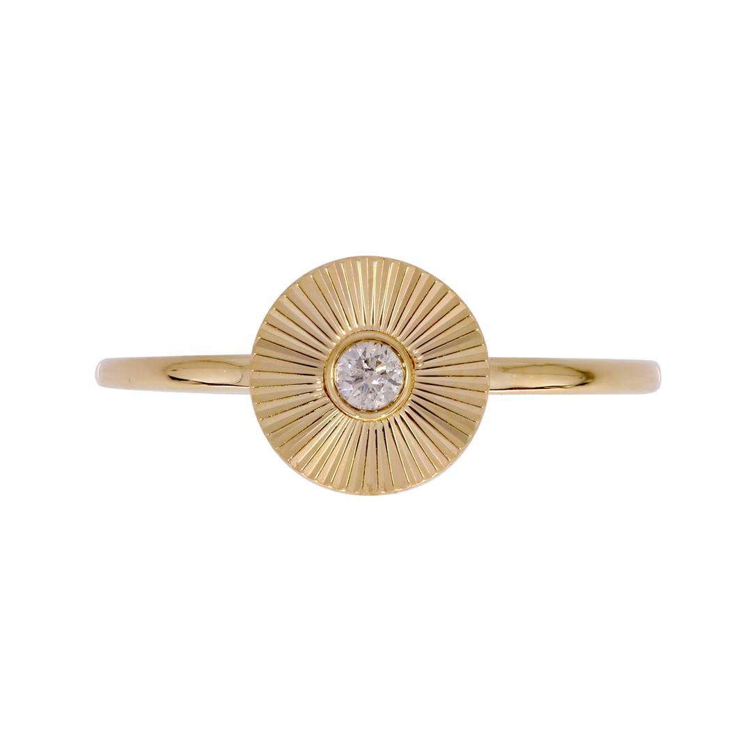 RFA19022. 14K Solid Gold Diamond Circle Ring
