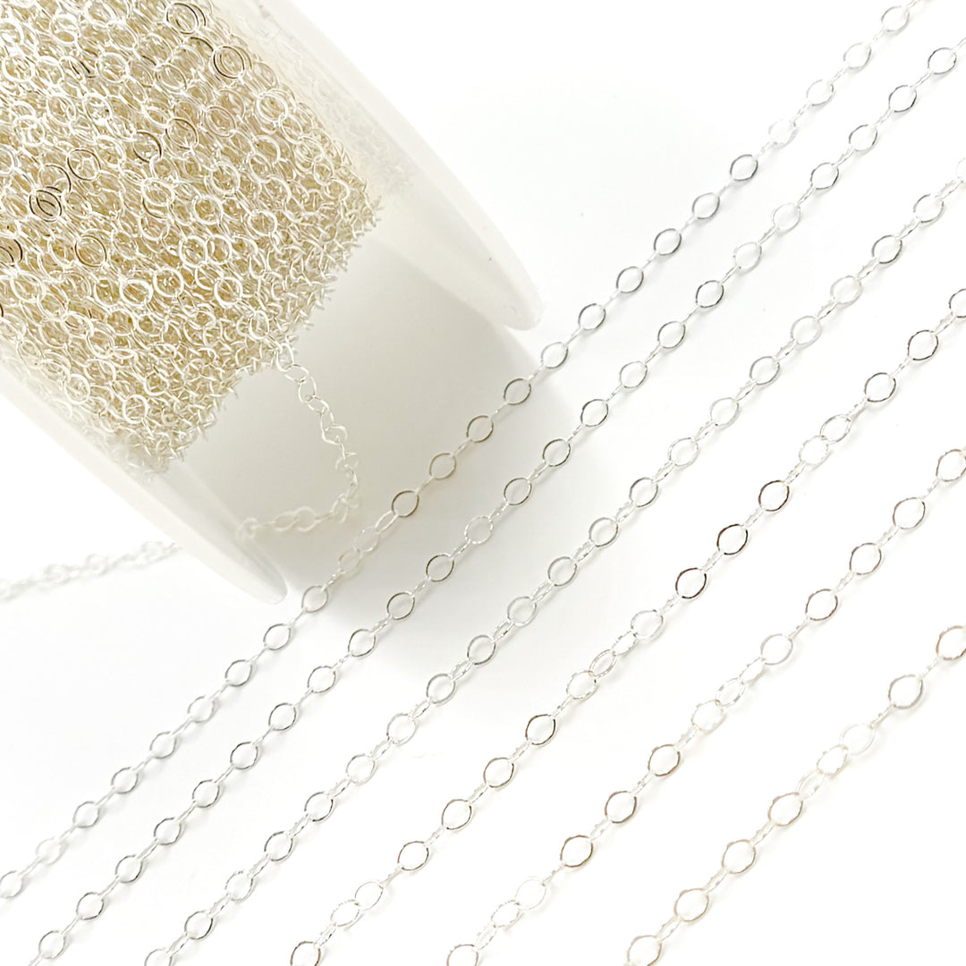 1212FSS. Sterling Silver Flat Cable Link Chain