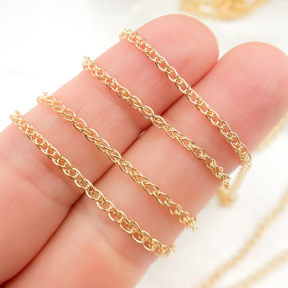 Shop Now 14K Solid Gold Wheat Chain