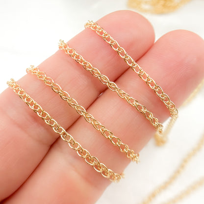 Shop Now 14K Solid Gold Wheat Chain