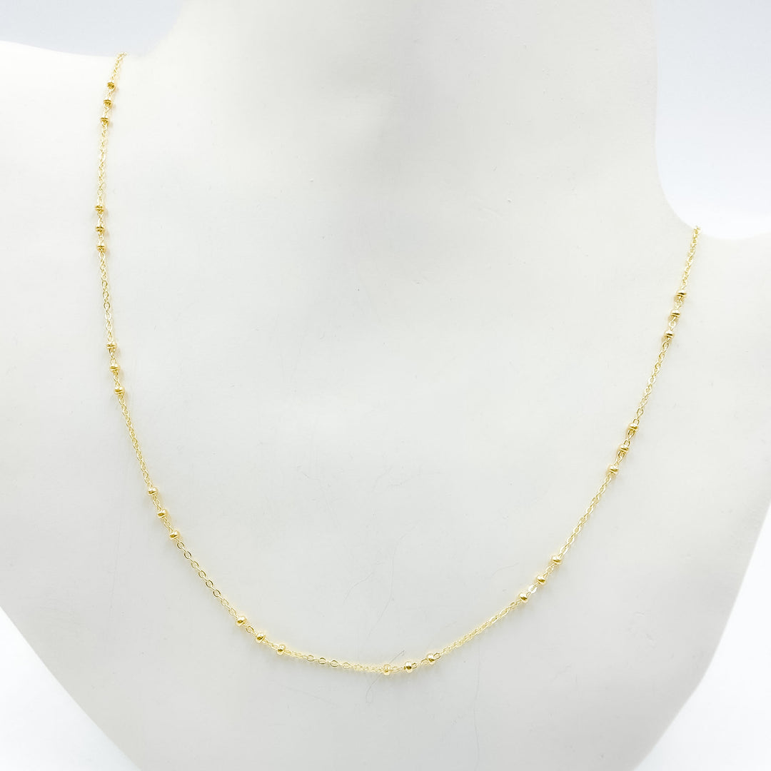 025R03BLS7. 14K Solid Yellow Gold Satellite Necklace
