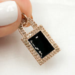 Load image into Gallery viewer, DC057A. Diamond Sterling Silver Lock Enamel Pendant
