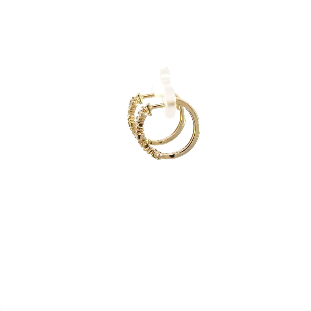 EHG57033. 14k Solid Gold Diamond Baguette Hoops