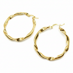 Load image into Gallery viewer, GER125. 14K Solid Gold Twisted Hoop
