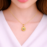 Load image into Gallery viewer, GDP223. 14K Gold Charm Circle Pendant with Diamonds