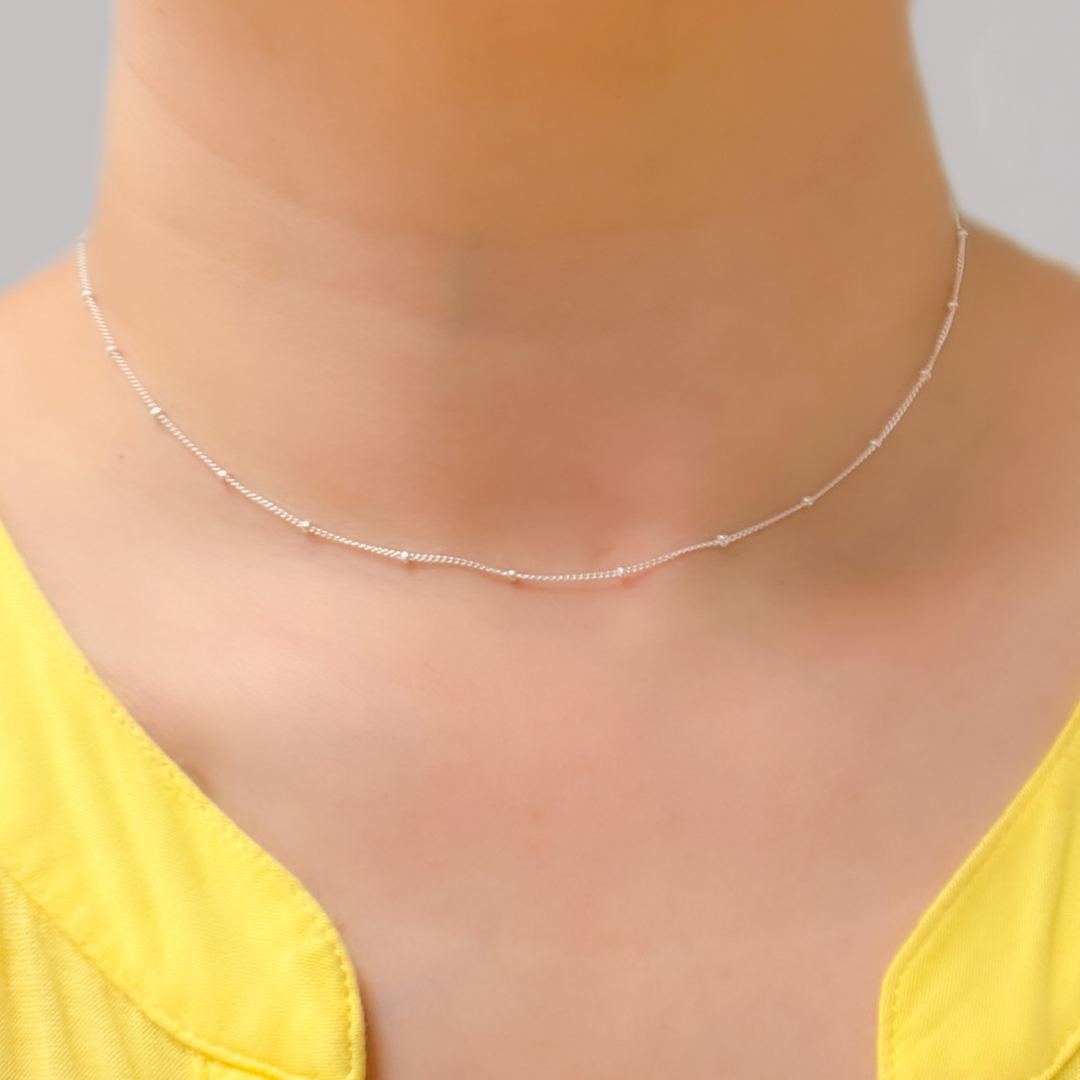 444SSN. Sterling Silver Satellite Necklace