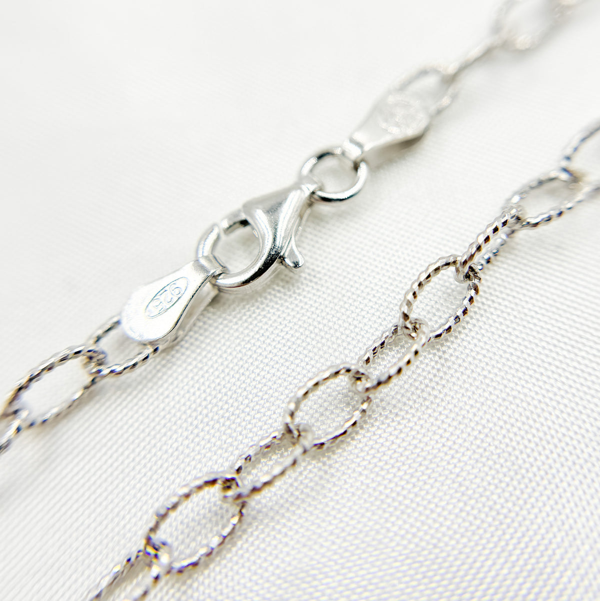 Silver Textured Cable Necklace