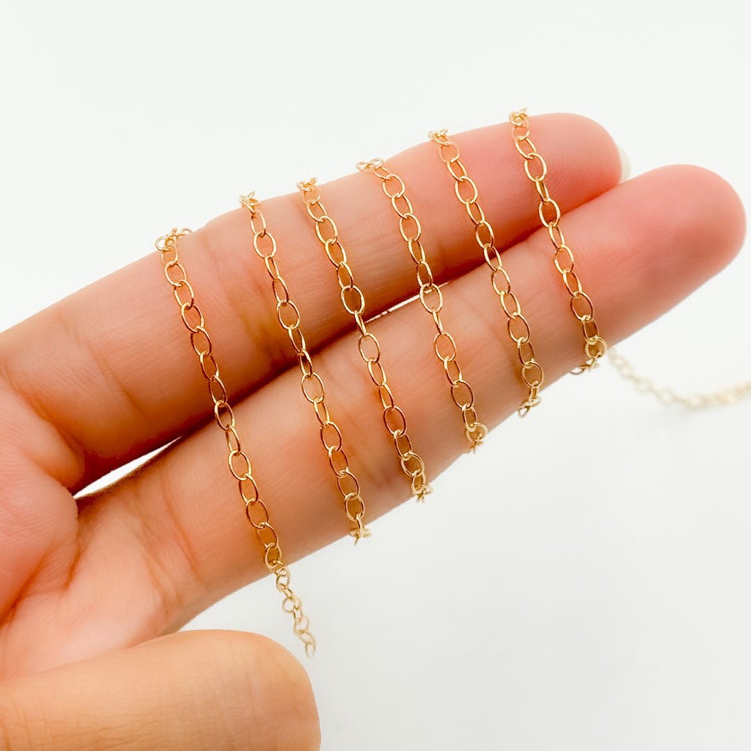 Gold Plated Sterling Silver Oval Cable Chains