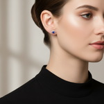 Load image into Gallery viewer, EFZ52004BS. 14K Solid Yellow Gold Diamond Eye Studs