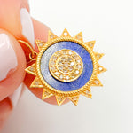 Load image into Gallery viewer, Solid Gold Sun Round Pendant