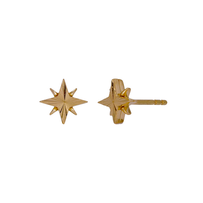 14K Gold Star Stud Earrings