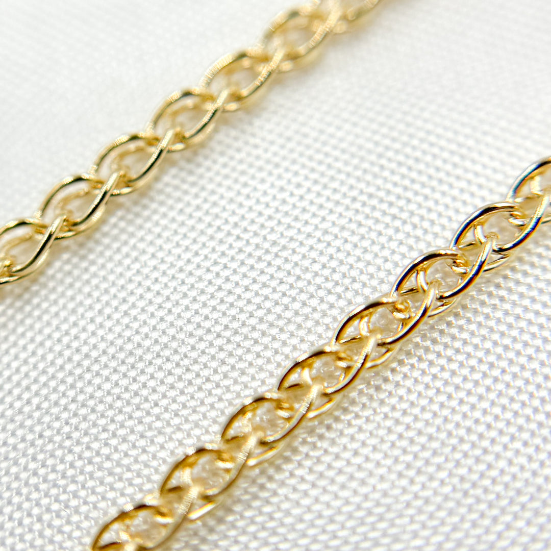 035SPLLG. 14K Solid Gold Wheat Chain