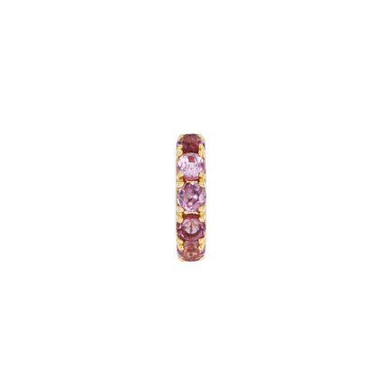 14K Solid Gold Gemstone Round Ring Slider