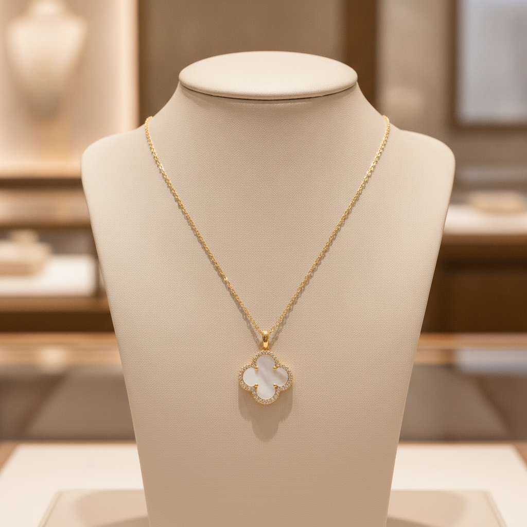 PFE32896PL. 14K Solid Gold Diamond and Gemstone Necklace