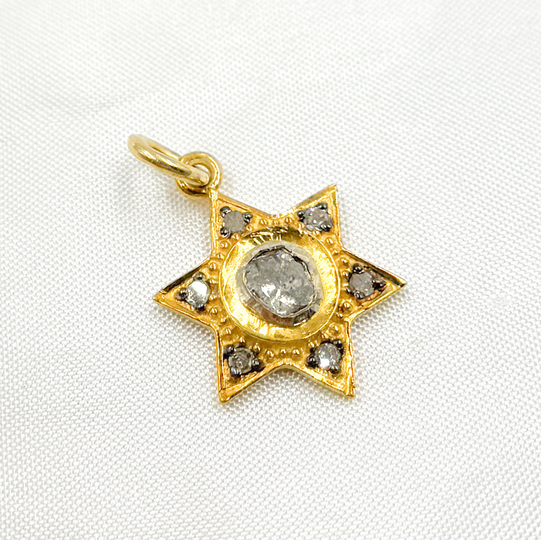 DC406. Diamond Star Pendant with Polki Diamond