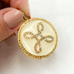 Load image into Gallery viewer, DP569A. Diamond Sterling Silver Round Enamel Pendant
