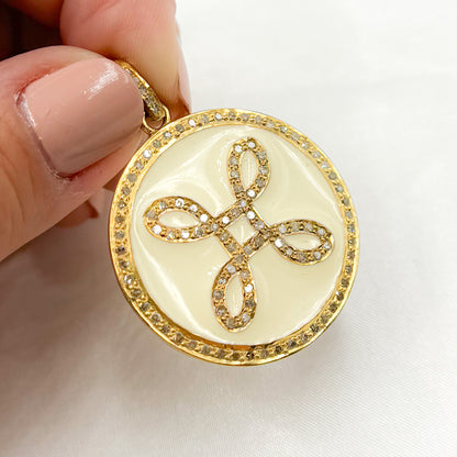 Sterling Silver Round Enamel Pendants