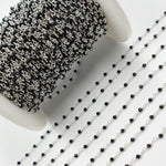 Load image into Gallery viewer, BSP24SS. Black Spinel 925 Sterling Silver Wire Wrap Chain