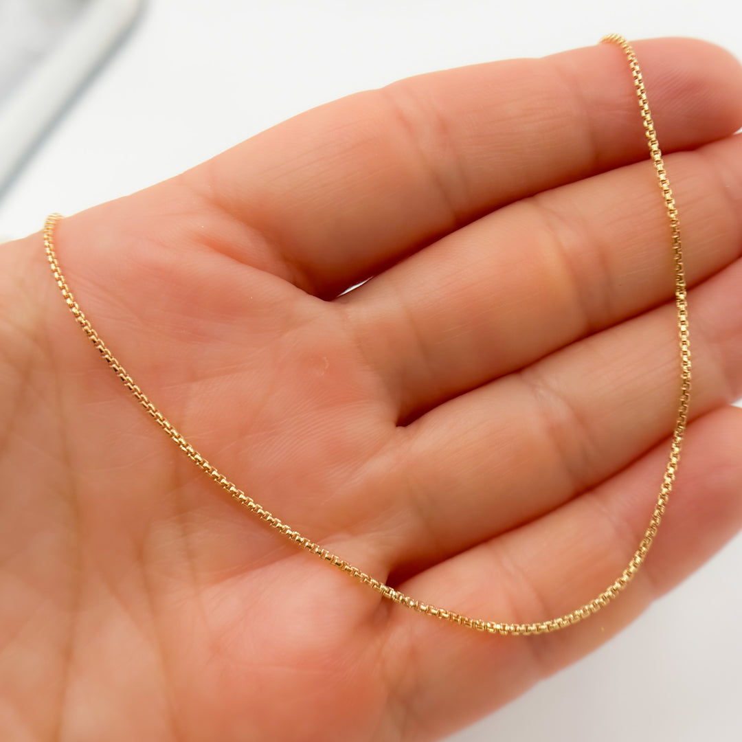 14k Solid Gold Filled Box Finished Necklace