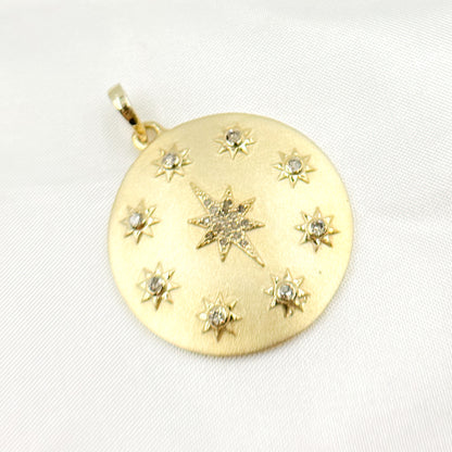 Silver Round Star Pendant