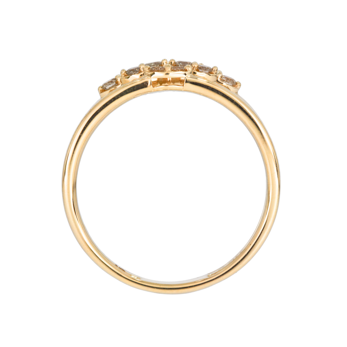 14K Solid Gold Three Rows Eternity Diamond Ring.