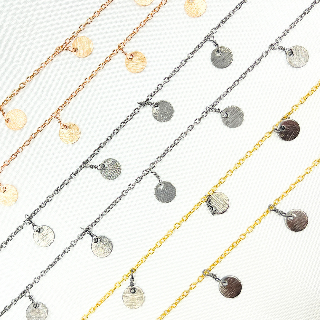 302D. Disc Shape 6mm Dangle Wire Chain