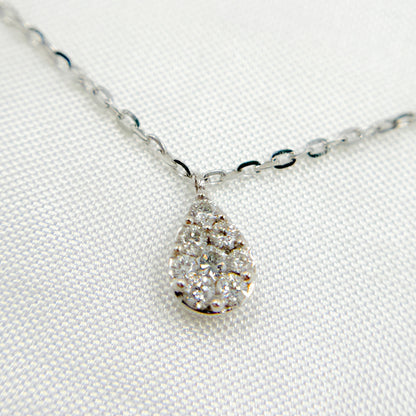 NT112825. 14K Solid Gold Diamond Drop Dangle Necklace
