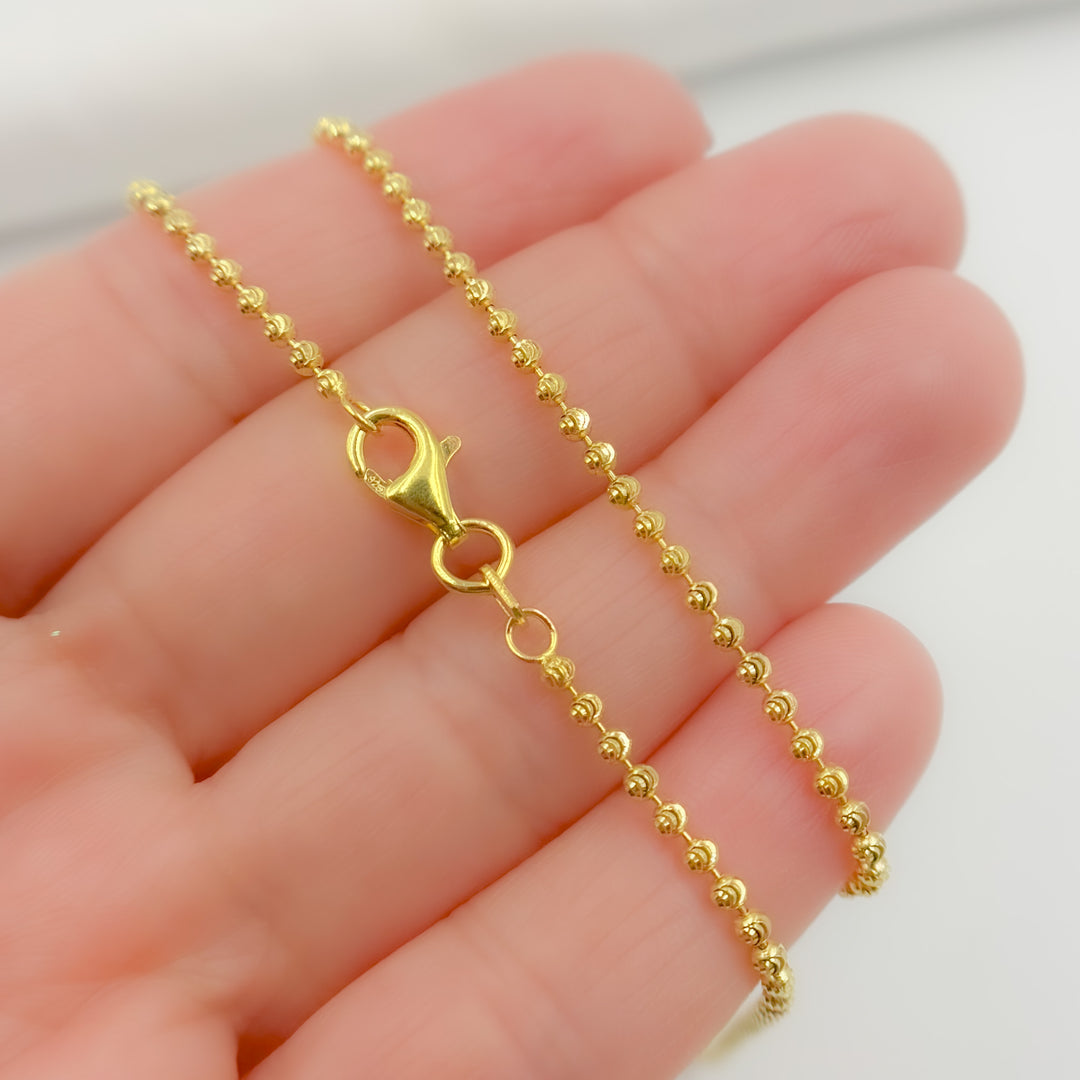 DCB200G. Gold Plated Sterling Silver Ball Necklace