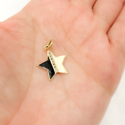 Diamond Sterling Silver Star Enamel Charm