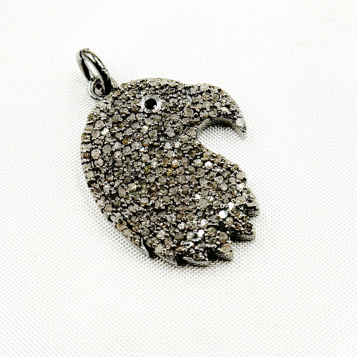 Diamond Sterling Silver Eagle Head Pendant