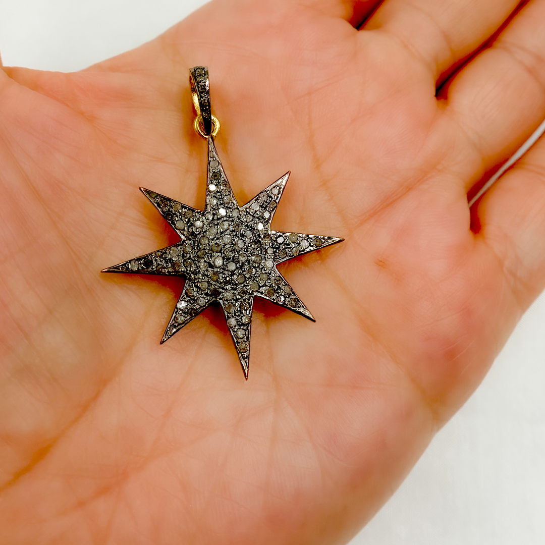 DC395. Diamond & 925 Sterling Silver Star Pendant