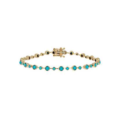 BTZ65118TQ. 14K Solid Gold Gemstone Bracelet