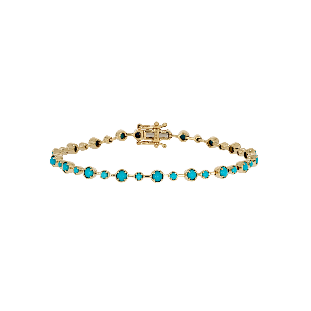 BTZ65118TQ. 14K Solid Gold Gemstone Bracelet