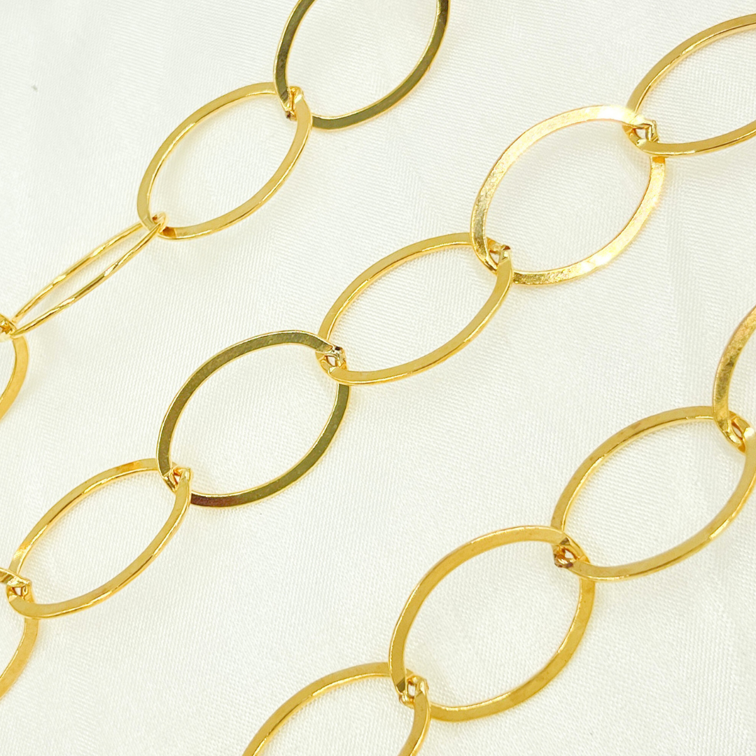 14k Gold Filled Flat Oval Link Chain. 674F