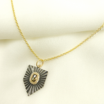 Load image into Gallery viewer, 14k Solid Gold Sterling Silver Black Rhodium with Diamonds Pentagon Charm. KSG22
