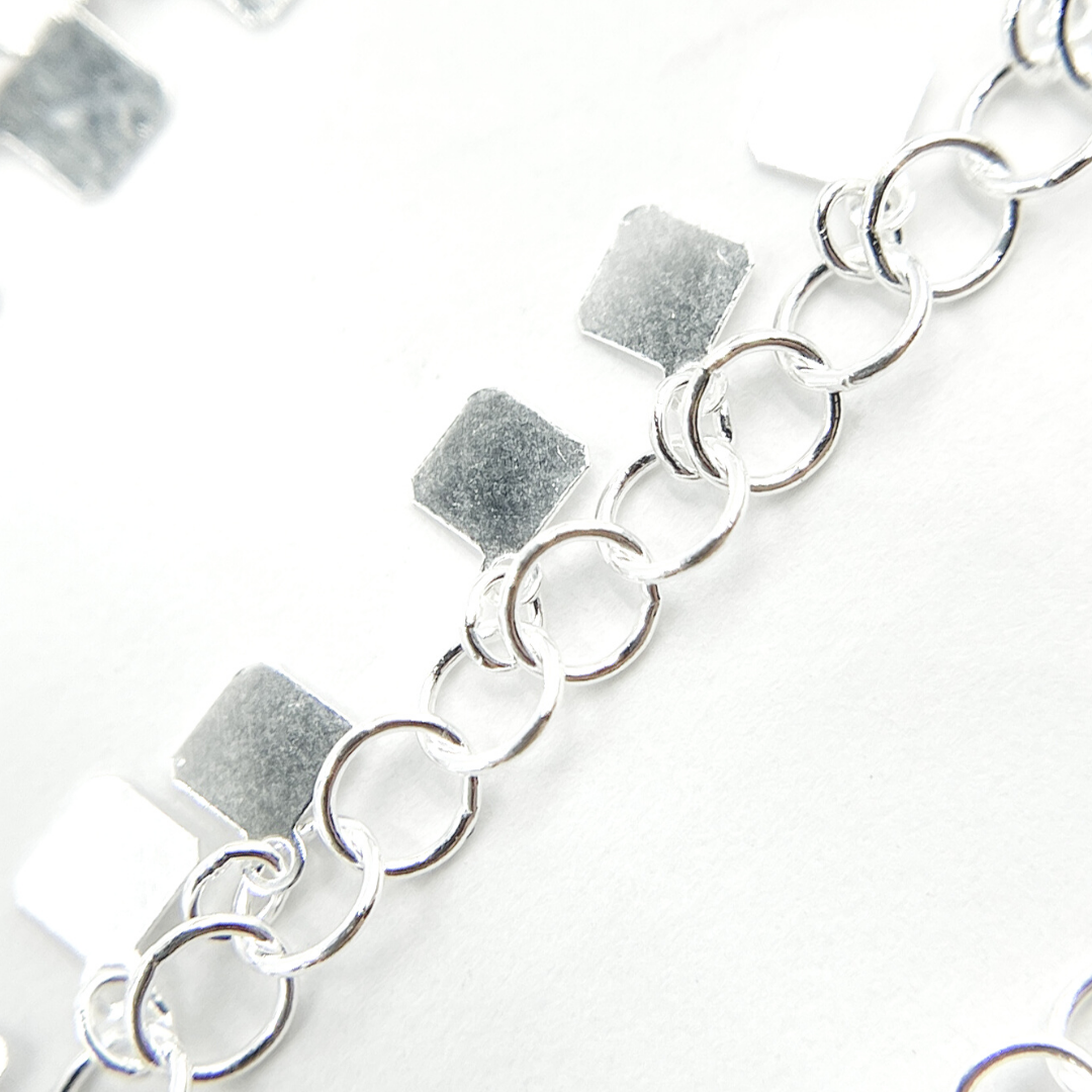 925 Sterling Silver Dangle 4x3mm Square Chain