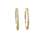 Load image into Gallery viewer, EHL56931. 14k Solid Gold Diamond Oval Hoops
