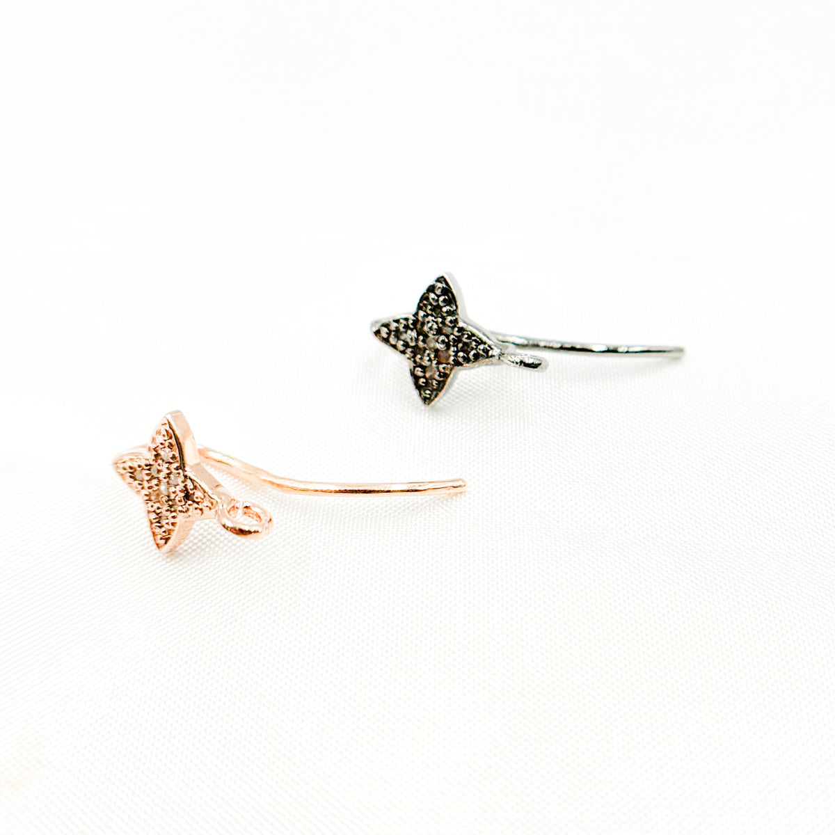 Diamond Sterling Silver Ear Wire