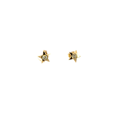 EFC52671Y. 14k Solid Gold Diamond Star Studs
