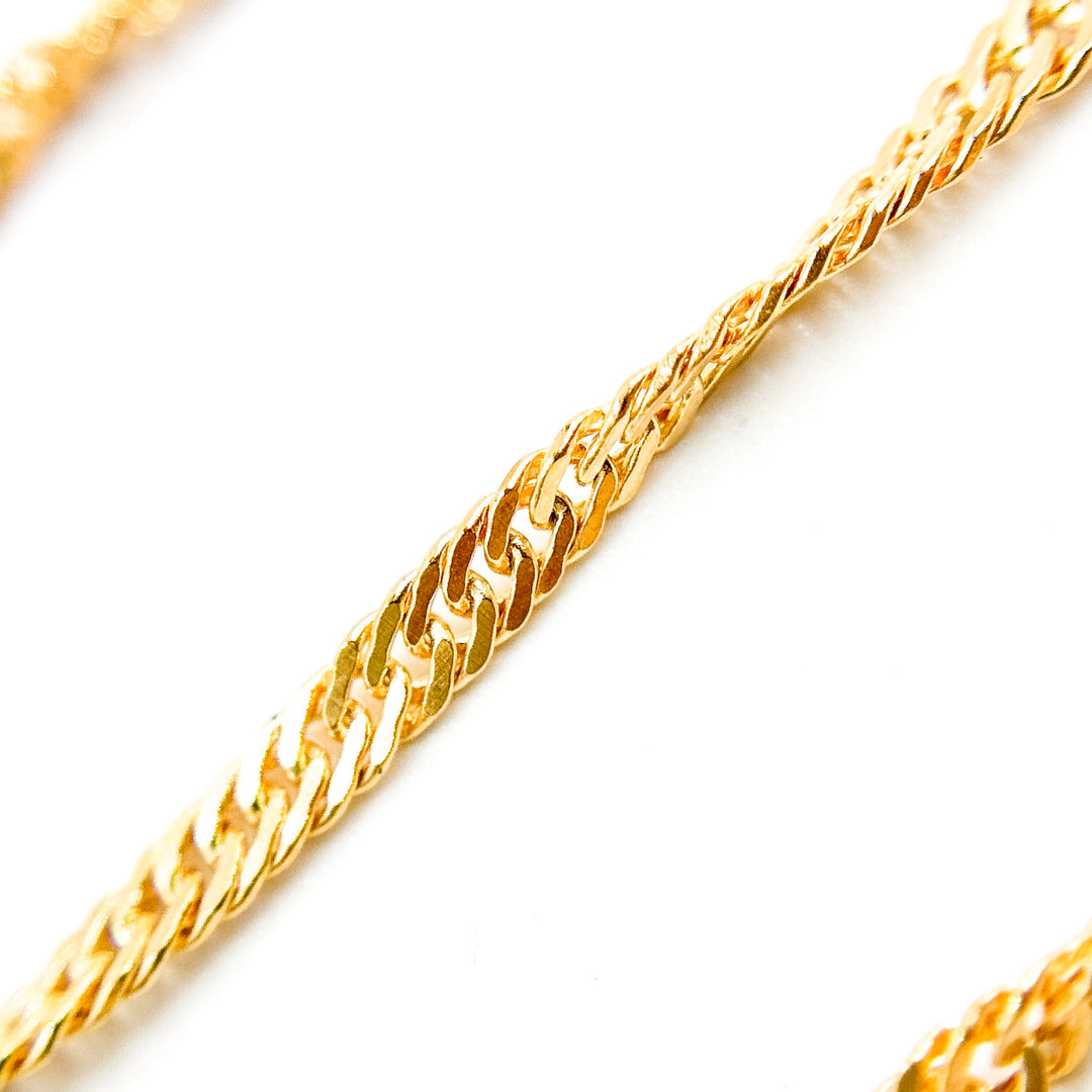 V317GF. 14K Gold Filled Twisted Singapore Unfinished Chain