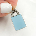 Load image into Gallery viewer, DC127A. Diamond Sterling Silver Lock Enamel Pendant
