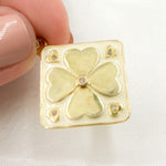 Load image into Gallery viewer, DP781A. Diamond Sterling Silver Square Flower Enamel Pendant
