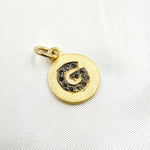 Load image into Gallery viewer, DC067. Diamond Sterling Silver Letter &quot;G&quot; Round Charm
